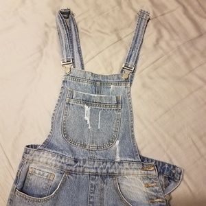 SOLD Forever 21 Lightwash Denim Overalls
